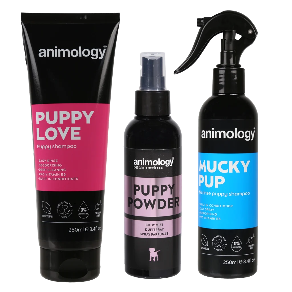 Zestaw do pielęgnacji szczeniąt: szampon, mgiełka do ciała i spray do sierści, 3 produkty – Animology My First Puppy Pack - obrazek 3