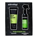 Zestaw do pielęgnacji sierści psa z szamponem i dezodoryzującym sprayem, 2 produkty – Animology Stink Buster Set