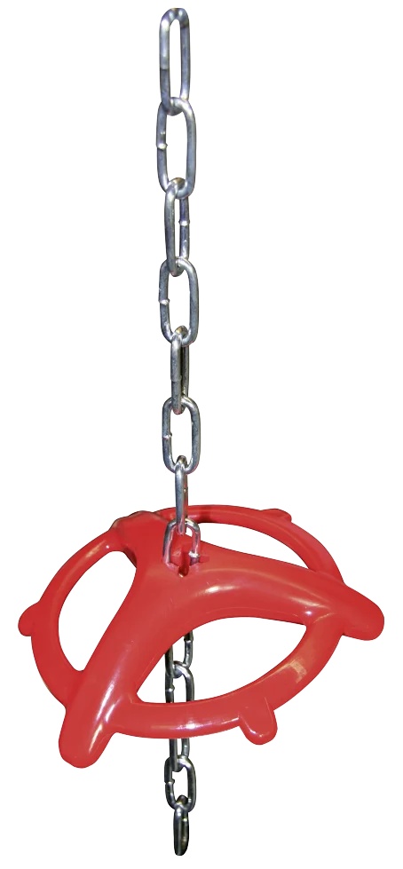 Kółko do gryzienia dla świń z łańcuchem do zawieszania, 18 cm - obrazek 1