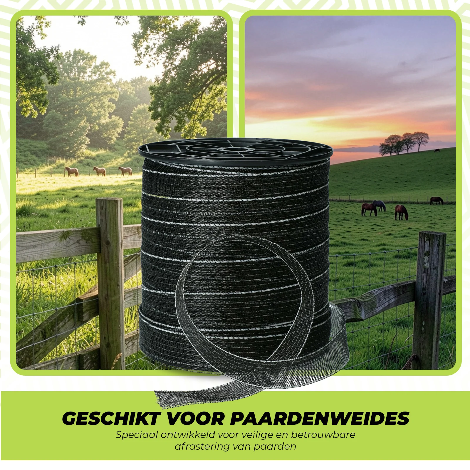 Czarna taśma do ogrodzeń elektrycznych 40 mm z 9 przewodami ze stali nierdzewnej, 200 m – ZoneGuard Basic - obrazek 4