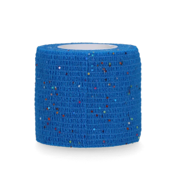 Samoprzylepny bandaż brokatowy, 5 cm, niebieski – Excellent Animal Glitter Bandage Profi