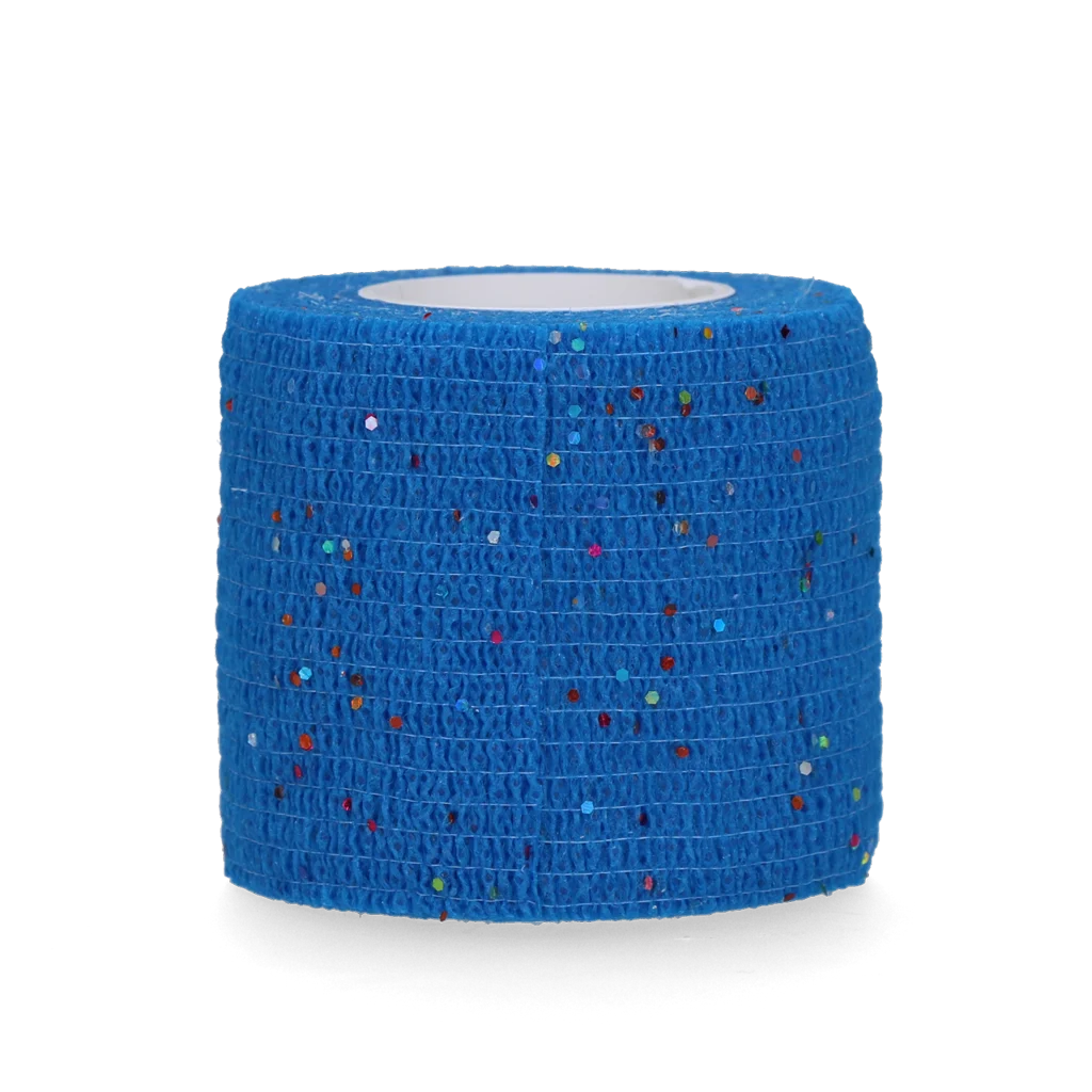 Samoprzylepny bandaż brokatowy, 5 cm, niebieski – Excellent Animal Glitter Bandage Profi - obrazek 1
