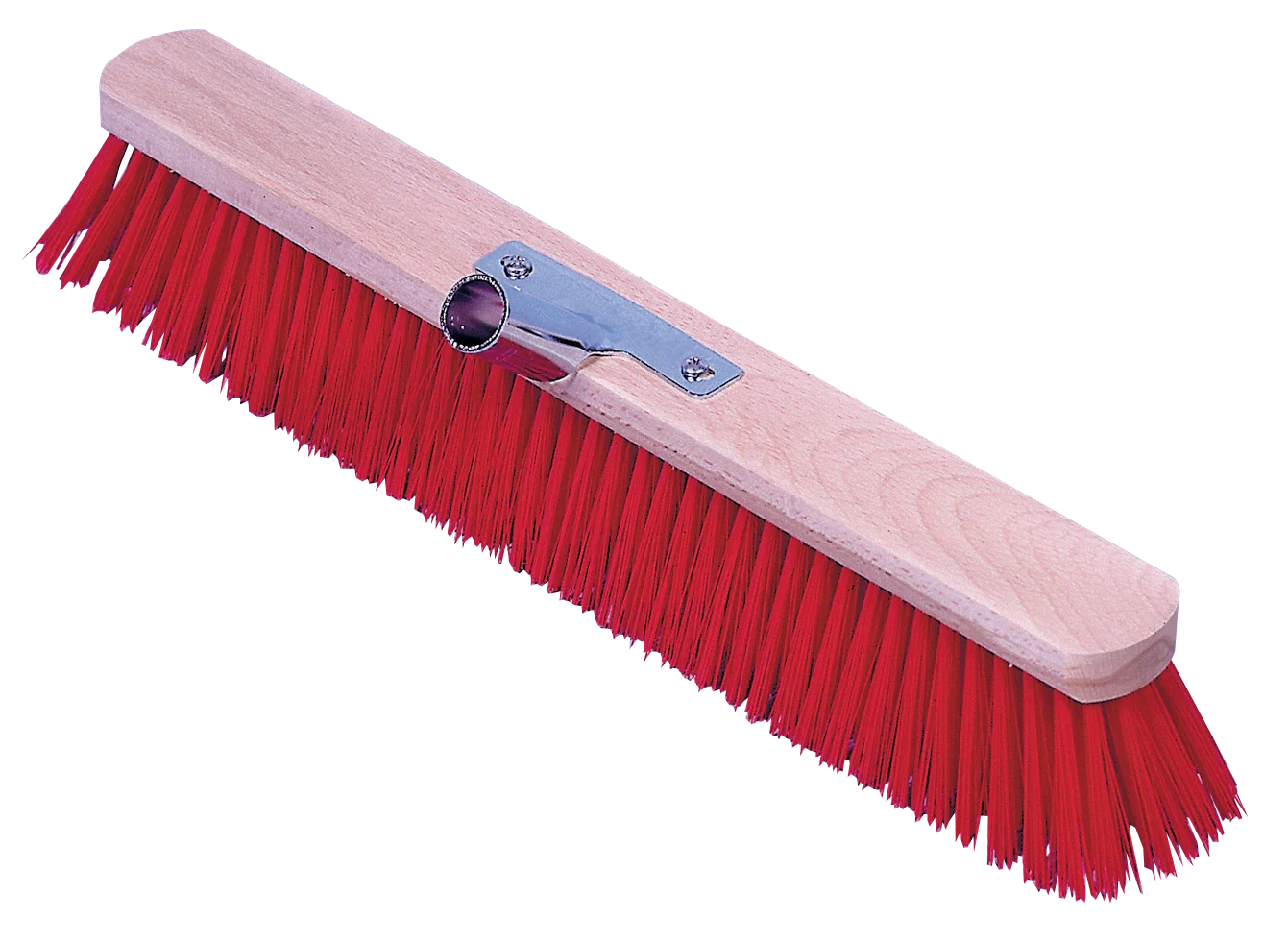 Miotła do stajni Euro Stal z czerwonym włosiem PVC, 50 cm - obrazek 1