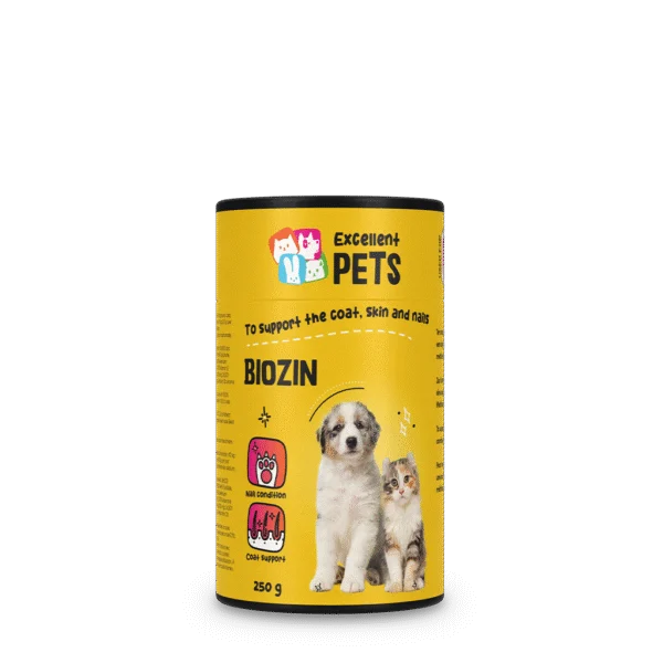 Suplement na sierść dla psów i kotów z biotyną, 250 g – Excellent Pets Biozin