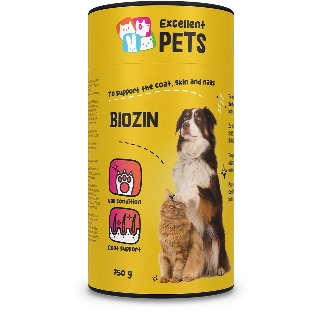 Suplement na sierść dla psów i kotów z biotyną, 750 g – Excellent Pets Biozin - obrazek 1