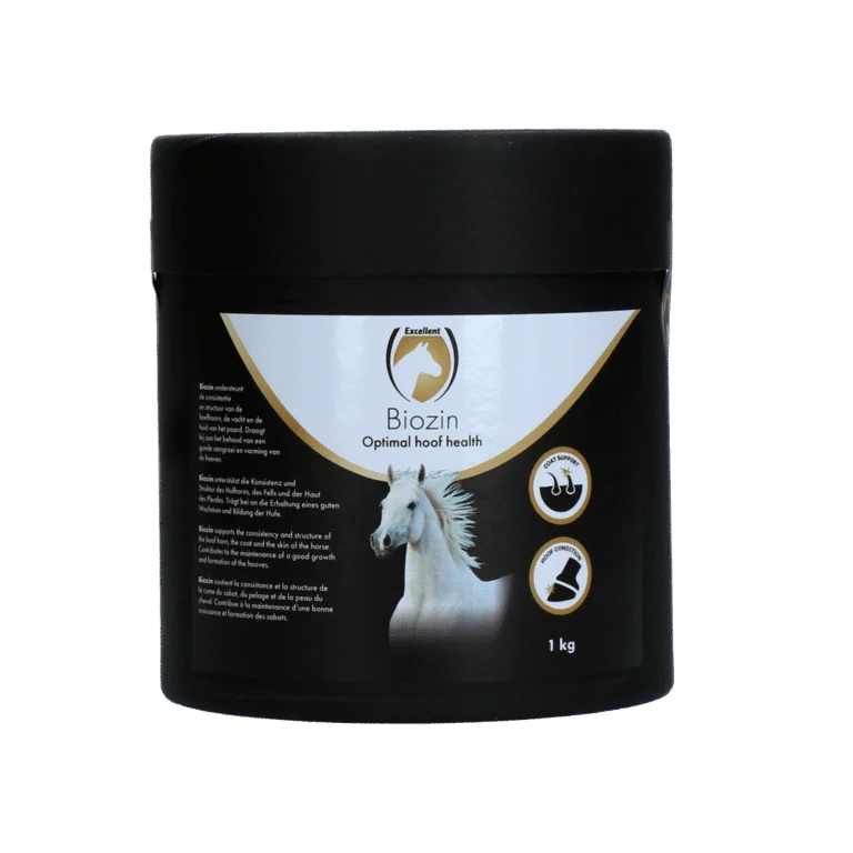 Suplement biotynowy na kopyta koni o smaku jabłkowym, 1 kg – Excellent Horse Biozin