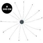 Ochrona przed ptakami z obracającymi się prętami ze stali nierdzewnej, Ø 240 cm – Birdshield Longlegs - obrazek 2