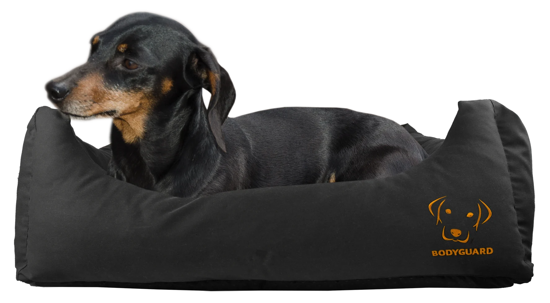 Legowisko dla psa z impregnowaną górną częścią i antypoślizgowym spodem, czarne, S, 65 x 55 cm – Bodyguard Sofa Bed - obrazek 1