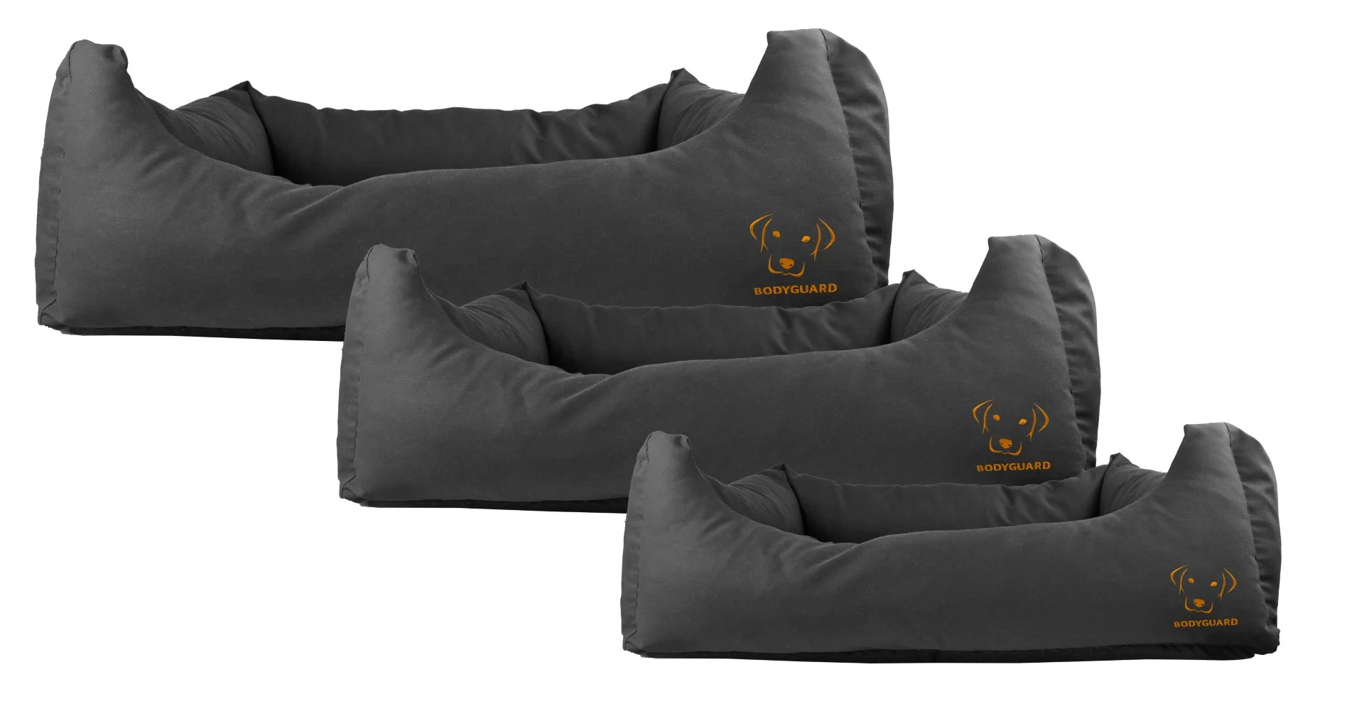 Legowisko dla psa z impregnowaną górną częścią i antypoślizgowym spodem, czarne, S, 65 x 55 cm – Bodyguard Sofa Bed - obrazek 2