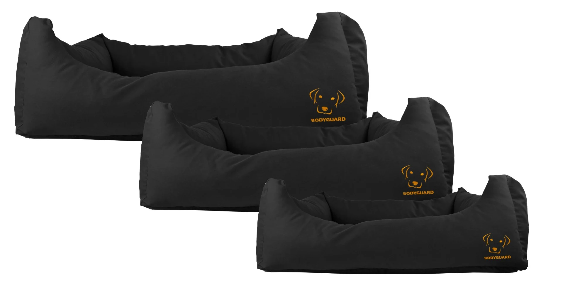 Legowisko dla psa z impregnowaną górną częścią i antypoślizgowym spodem, czarne, S, 65 x 55 cm – Bodyguard Sofa Bed - obrazek 4