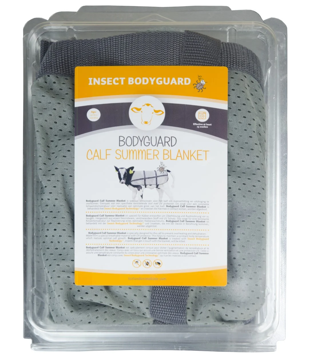 Letnia derka dla cieląt, przewiewna, długość grzbietu 70 cm – Bodyguard Calf Summer Blanket - obrazek 2
