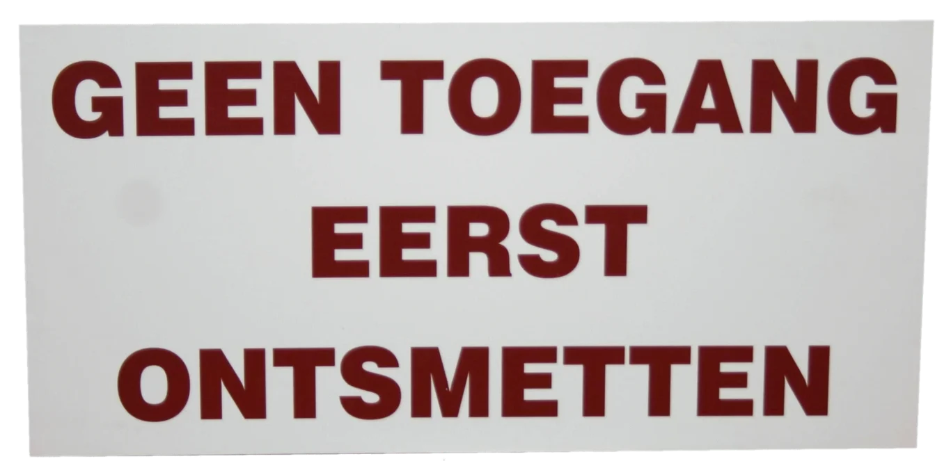 BORD0001.png Tablica informacyjna Zakaz wstępu, najpierw dezynfekcja, 20 x 40 cm - obrazek 1