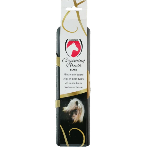 Szczotka dla konia L do pielęgnacji sierści, 23 x 6,5 x 3 cm, czarna – Excellent Horse Grooming Brush