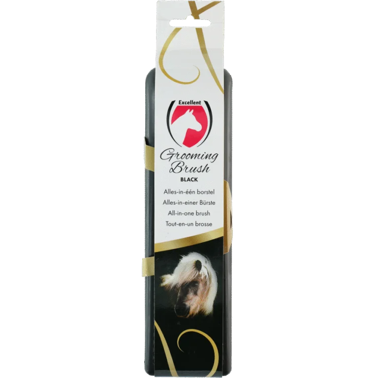 Szczotka dla konia L do pielęgnacji sierści, 23 x 6,5 x 3 cm, czarna – Excellent Horse Grooming Brush