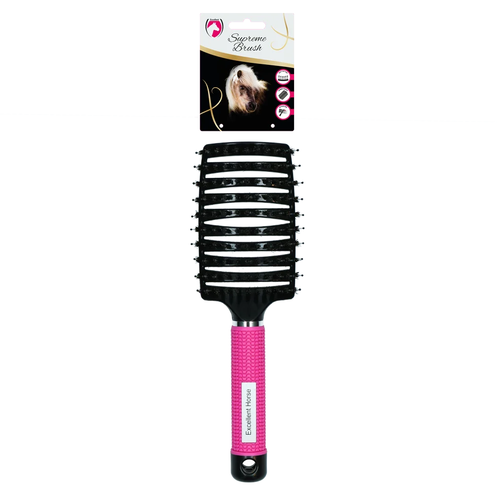 Szczotka do grzywy, 24,5 cm, różowa – Excellent Horse Supreme Brush - obrazek 1