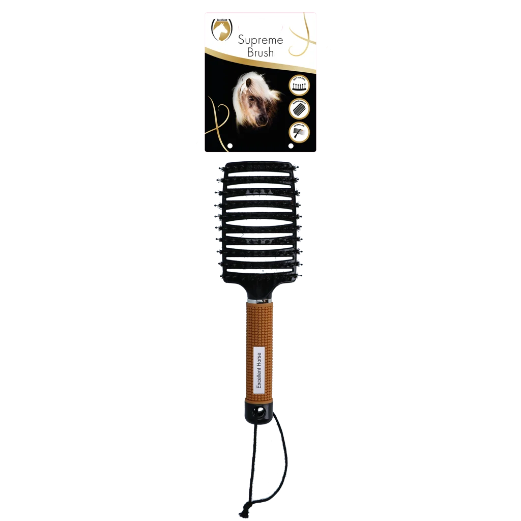 Szczotka do grzywy ułatwiająca rozczesywanie, 24,5 cm, złota – Excellent Horse Supreme Brush - obrazek 1