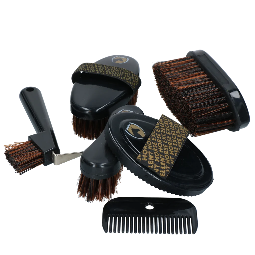 Zestaw do pielęgnacji dla młodych jeźdźców z plecakiem, 200 gumek – Excellent Horse Grooming Set Junior - obrazek 4