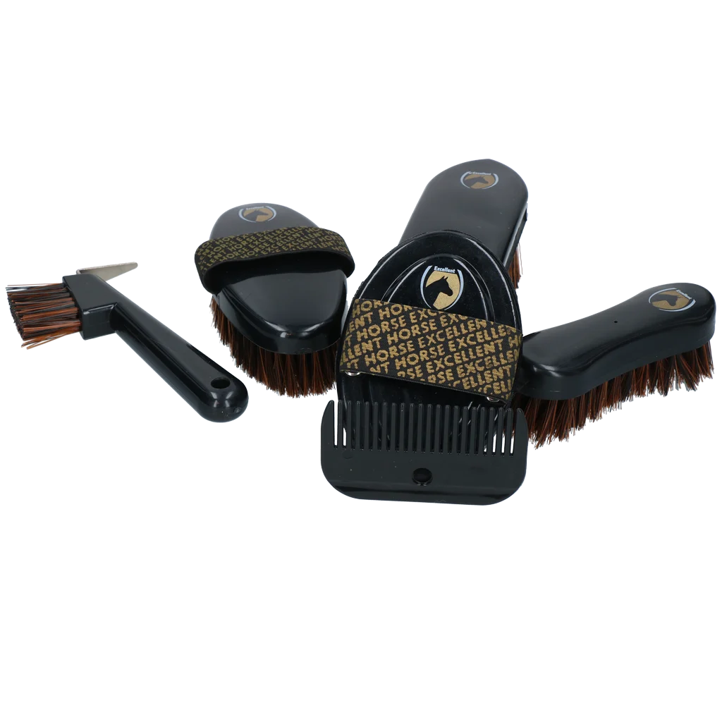 Zestaw do pielęgnacji dla młodych jeźdźców z plecakiem, 200 gumek – Excellent Horse Grooming Set Junior - obrazek 6