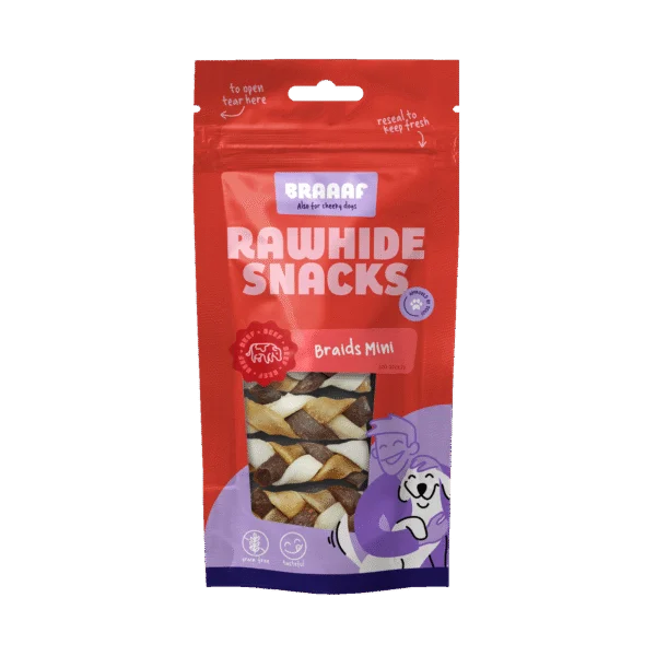 Pleciony przysmak do żucia, 6 cm, 5 sztuk – Braaaf Twister Braids