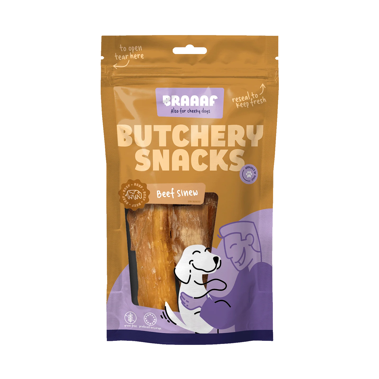 Ścięgno wołowe dla psów, 150 g – Braaaf Butchery Snacks - obrazek 1