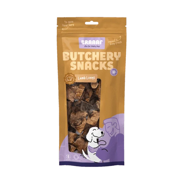 Przysmak dla psa, płuca jagnięce, 85 g – Braaaf Butchery