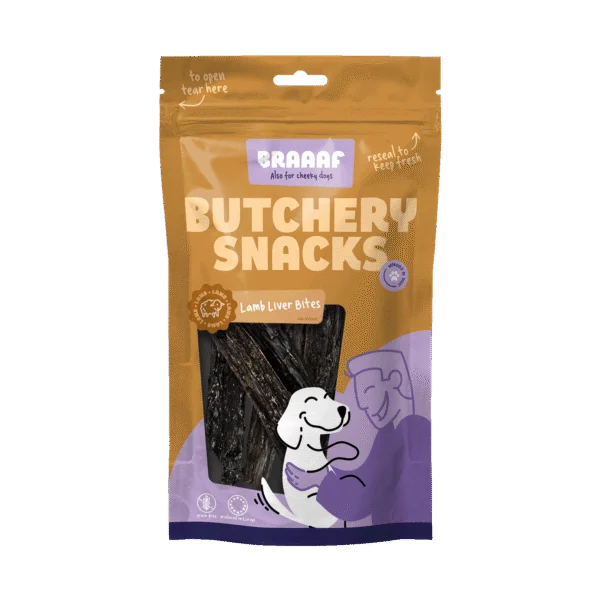 Przysmak dla psa – kąski z wątroby jagnięcej, 120 g – Braaaf Butchery