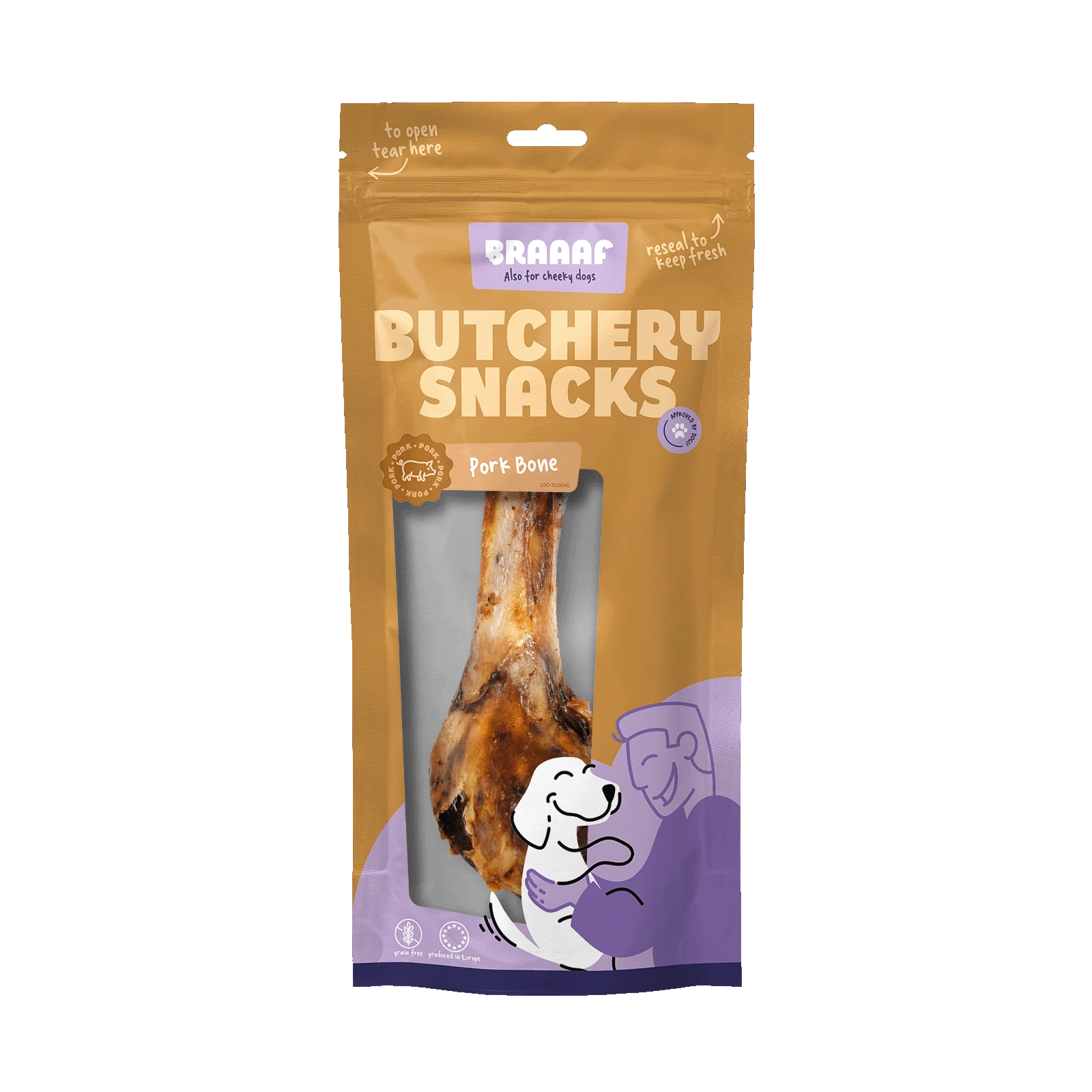 BRAA300046.png Kość wieprzowa dla psów, 1 sztuka – Braaaf Butchery Snacks - obrazek 1