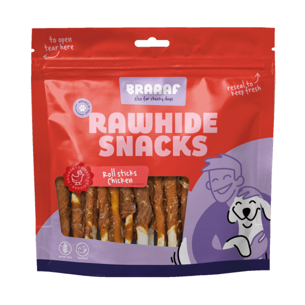 Gryzaki z kurczakiem, 30 sztuk – Braaaf Rawhide Roll Sticks