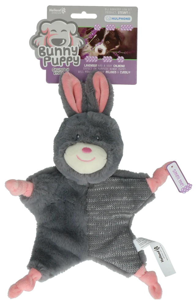 Pluszowy królik dla psa z piszczałką – Bunny Puppy Crunchy Knot - obrazek 1