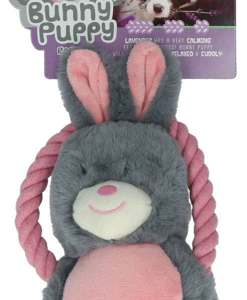Pluszowa przytulanka dla psa w kształcie królika z piszczałką – Bunny Puppy Ropey Swing