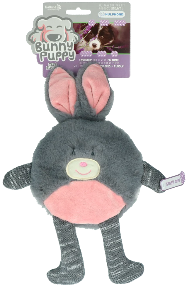 Pluszowa przytulanka dla psa w kształcie królika z piszczałką – Bunny Puppy Flat Rabbit - obrazek 1