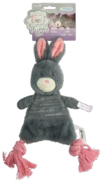 Pluszowa zabawka dla psa w kształcie królika z piszczałką – Bunny Puppy Crunchy Rope