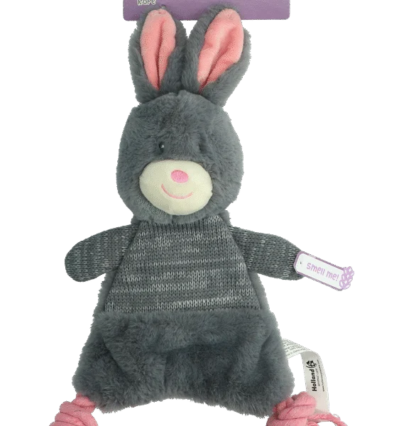 Pluszowa zabawka dla psa w kształcie królika z piszczałką – Bunny Puppy Crunchy Rope