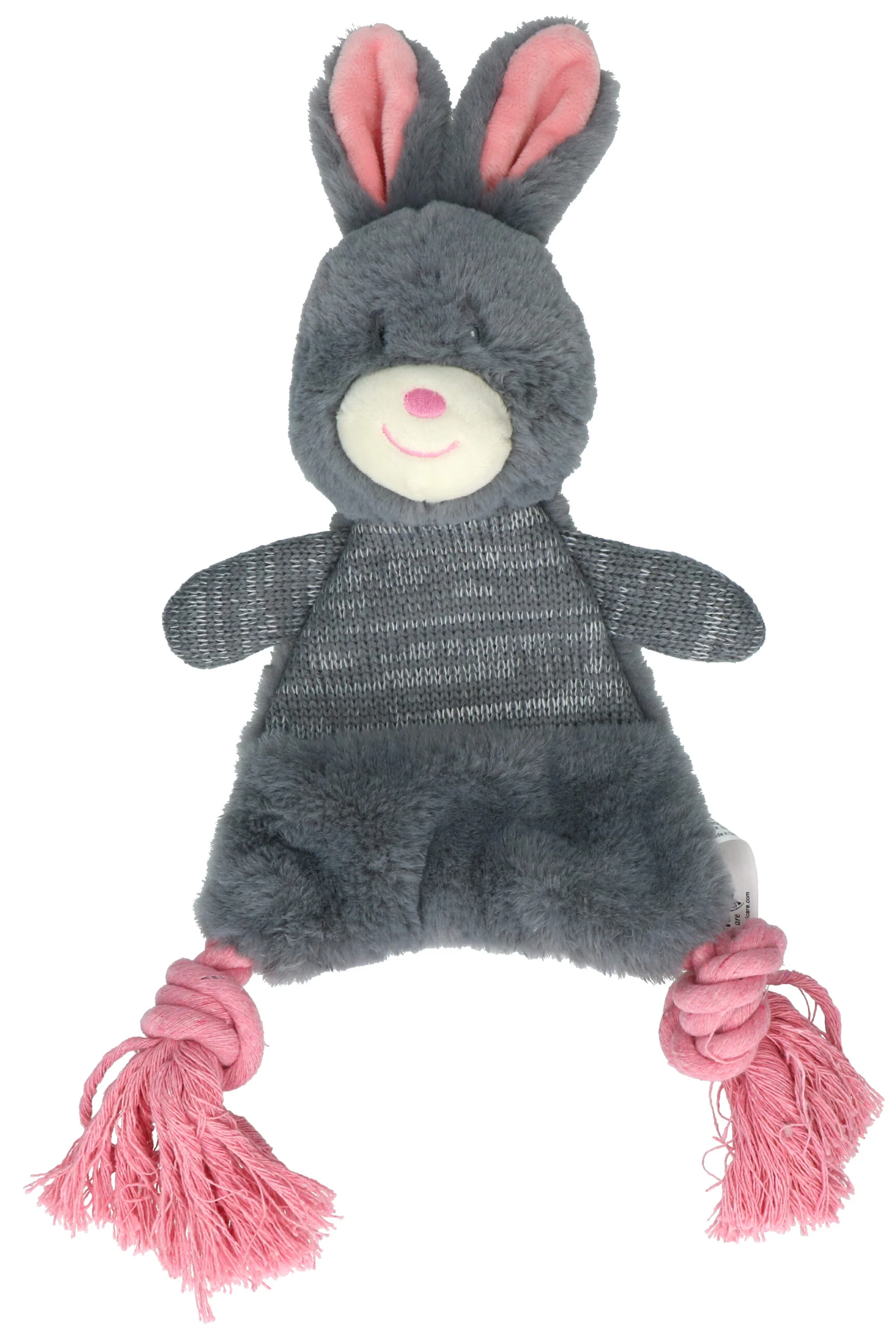 Pluszowa zabawka dla psa w kształcie królika z piszczałką – Bunny Puppy Crunchy Rope - obrazek 3