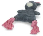 Pluszowa zabawka dla psa w kształcie królika z piszczałką – Bunny Puppy Crunchy Rope - obrazek 4