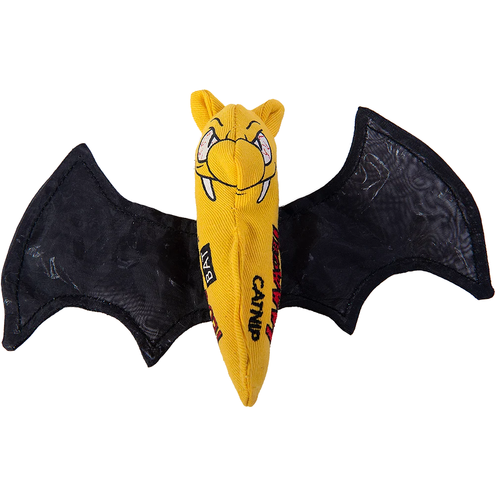Bat_KMK_8883_1000px.png Zabawka dla kota w kształcie nietoperza z kocimiętką i szeleszczącymi skrzydłami – Yeowww! Cat Bat - obrazek 1