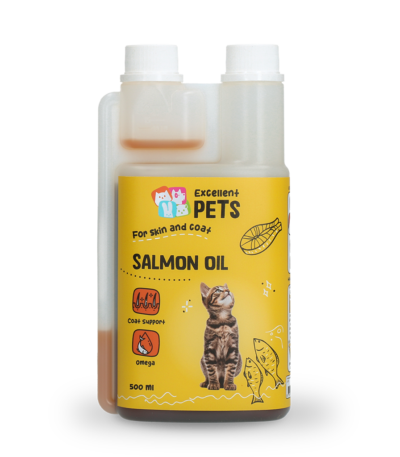 Olej z łososia dla kotów z kwasami omega 3 i omega 6, 500 ml – Excellent Pets Cat Salmon Oil