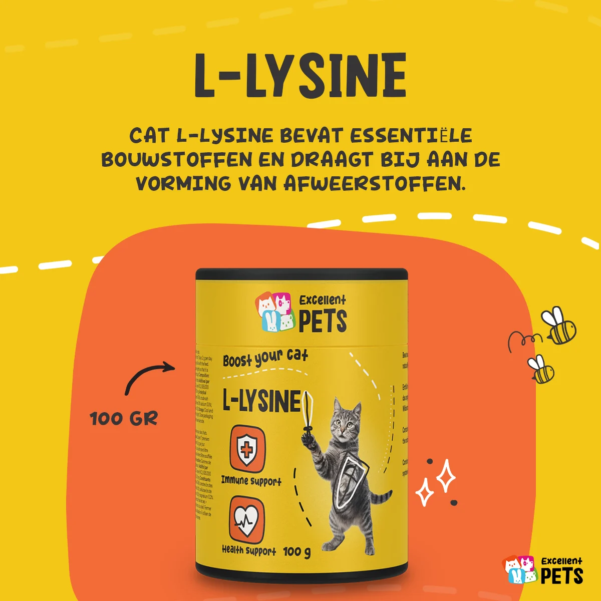 L-lizyna dla kotów z witaminą B6, 100 g – Excellent Pets L-Lysine - obrazek 5