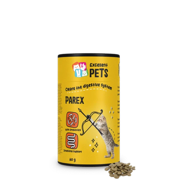 Suplement dla kotów w formie granulek z prebiotykami, 60 g – Excellent Pets Cat Parex