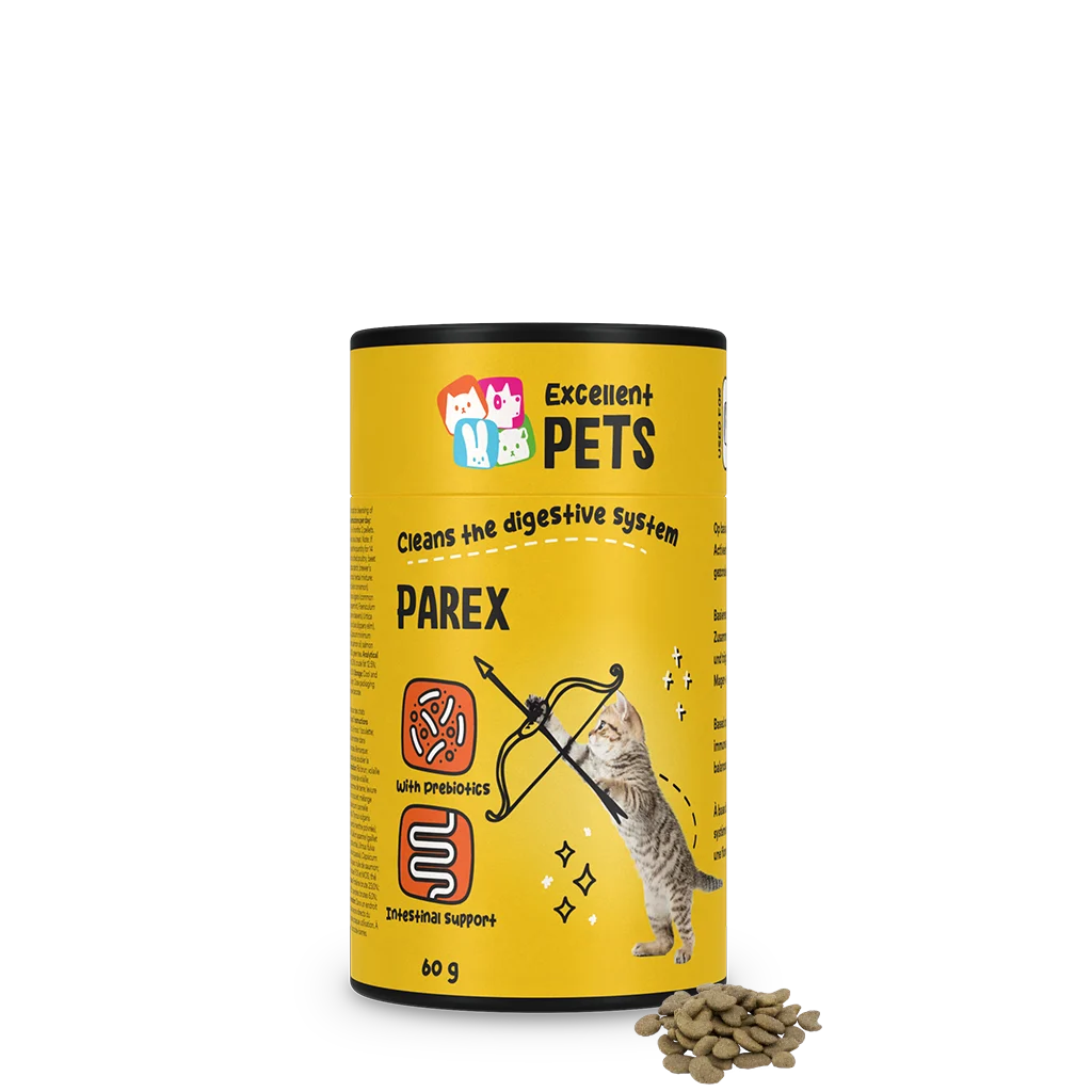 Suplement dla kotów w formie granulek z prebiotykami, 60 g – Excellent Pets Cat Parex - obrazek 1