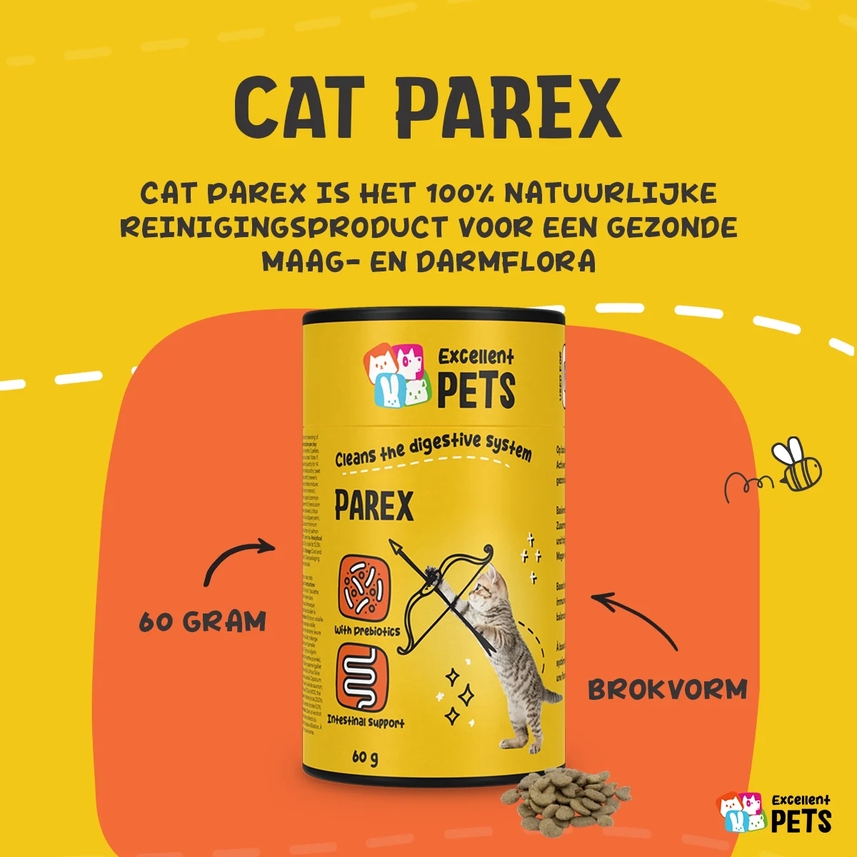 Suplement dla kotów w formie granulek z prebiotykami, 60 g – Excellent Pets Cat Parex - obrazek 5
