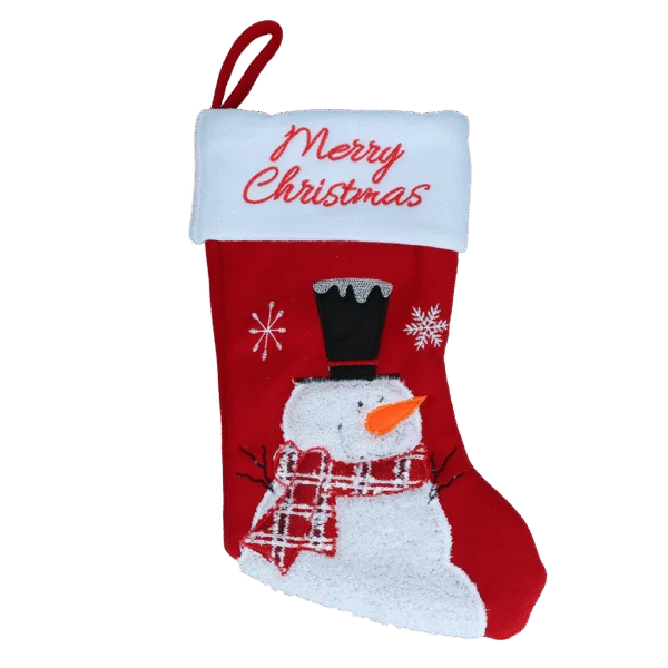 Skarpeta świąteczna dla zwierząt z pętelką do zawieszania, 20 x 38 cm – Hofman Animal Care Christmas Stocking Wooly Snowman
