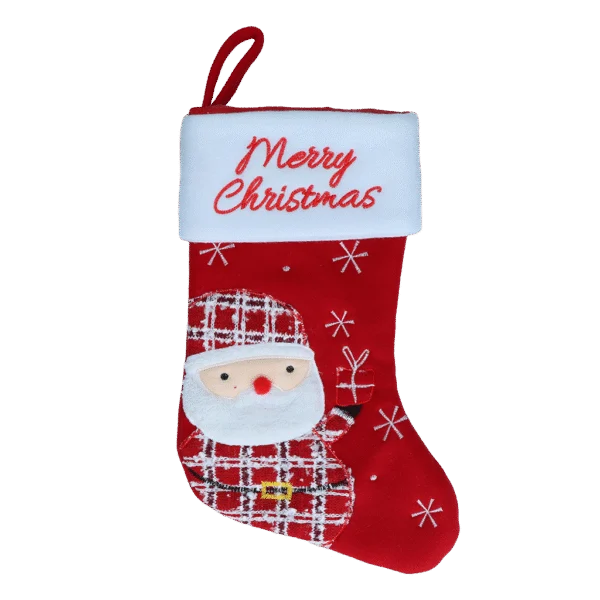 Skarpeta świąteczna dla zwierząt z pętelką do zawieszenia, 20 x 38 cm – Hofman Animal Care Christmas Stocking Wooly Santa
