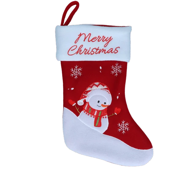 Świąteczna skarpeta dla zwierząt z pętelką do zawieszenia, 20 x 38 cm – Hofman Animal Care Christmas Stocking Snowman