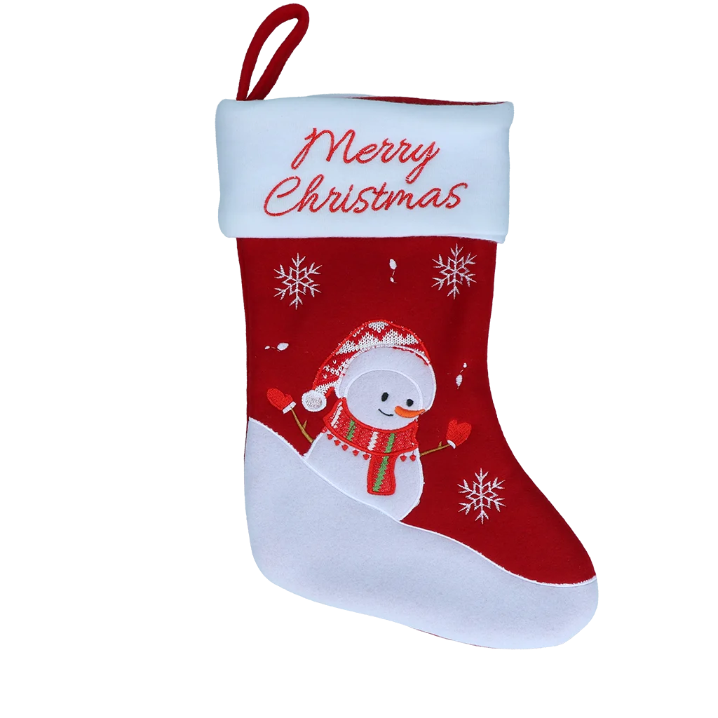 Świąteczna skarpeta dla zwierząt z pętelką do zawieszenia, 20 x 38 cm – Hofman Animal Care Christmas Stocking Snowman - obrazek 1
