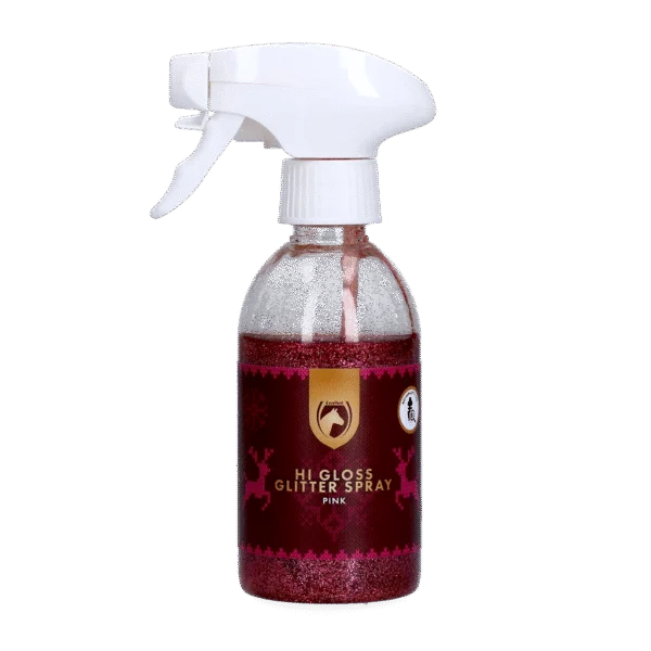 Brokatowy spray dla koni, różowy, 250 ml – Excellent Horse Christmas Hi Gloss Glitter Spray