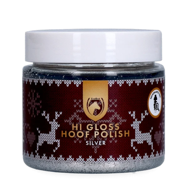 Srebrny brokatowy lakier do kopyt, 150 ml – Excellent Horse Christmas Hi Gloss Hoof Polish