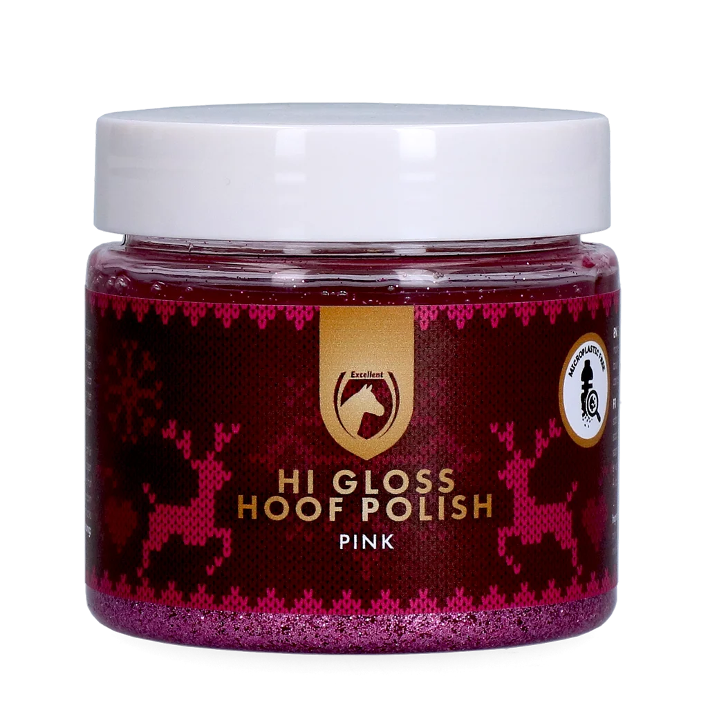 Różowy brokat do kopyt, 150 ml – Excellent Horse Christmas Hi Gloss Hoof Polish - obrazek 1
