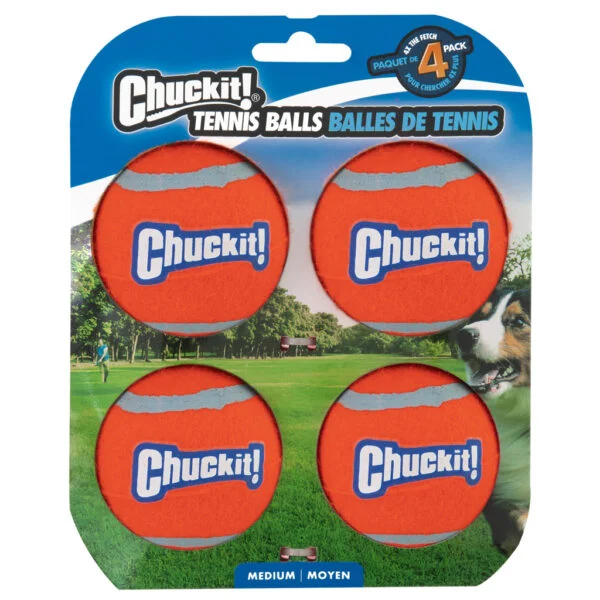 Piłka tenisowa dla psa M, ø 6 cm, 4 sztuki, pływająca – Chuckit! Tennis Ball