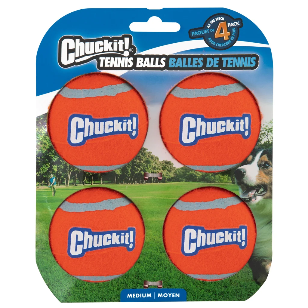 Piłka tenisowa dla psa M, ø 6 cm, 4 sztuki, pływająca – Chuckit! Tennis Ball - obrazek 1
